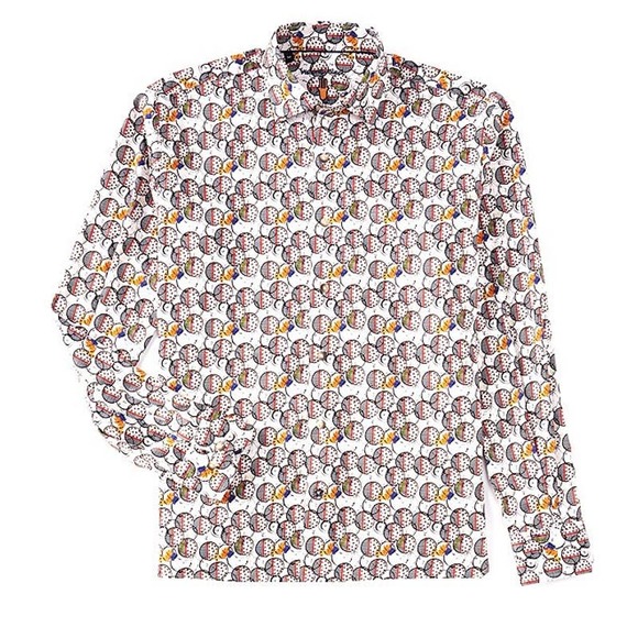 Luchiano Visconti Printed Long-Sleeve Woven Shirt, Small * men977 - Picture 1 of 5